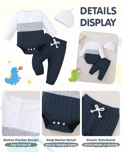 Renotemy Newborn Baby Boy Clothes Winter Outfit Essentials Preemie-12Months - Image 2