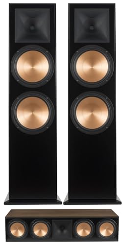 Klipsch RF-7 III Walnut Wood Furniture Made Floorstanding Speaker Pair with a Klipsch RC-64 III Walnut Wood Furniture Made Center Channel Speaker (2017)