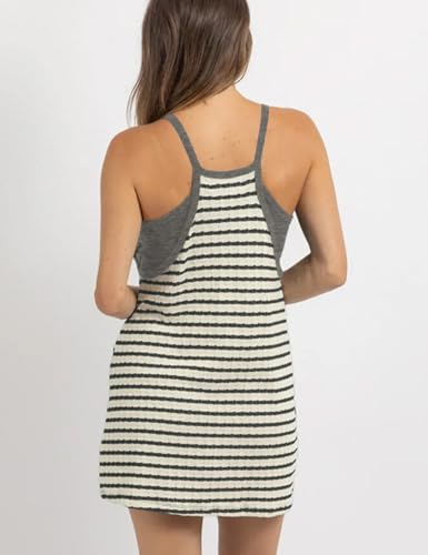 Image of Womens Athletic Sundress with Built-in Shorts Golf Tennis Romper | Sleeveless Mini Spaghetti Strap dress Functional side pockets tummy-friendly fit casual beach vacation