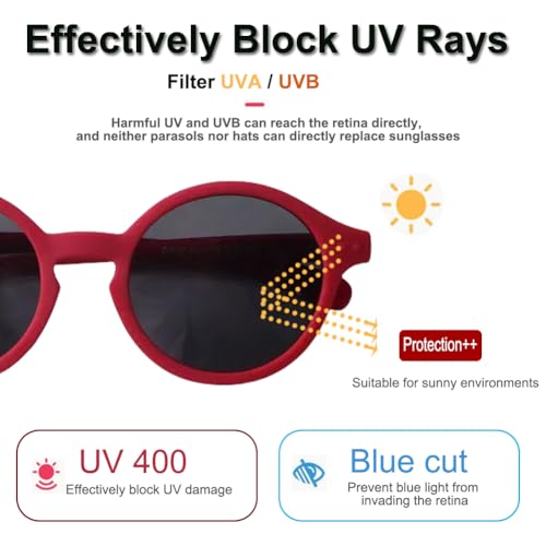 FBHLZ Baby polarized sunglasses UV400 with anti-falling headband TPEE material UV proof suitable for babies 0-12 Months3