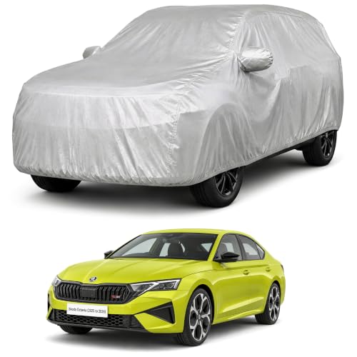 Image of Autofact Car Body Cover Compatible with Octavia 2025-2026 | Custom Fit Car Cover | 100% Water-Resistant| Triple-Stitched Lightweight Fabric | Dustproof | Indoor & Outdoor Use | Elastic Bottom