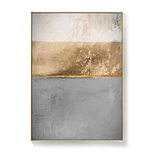 Toile Salon Moderne Abstrait Géométrique Noir Blanc Feuille d'Or 4pcs - 5