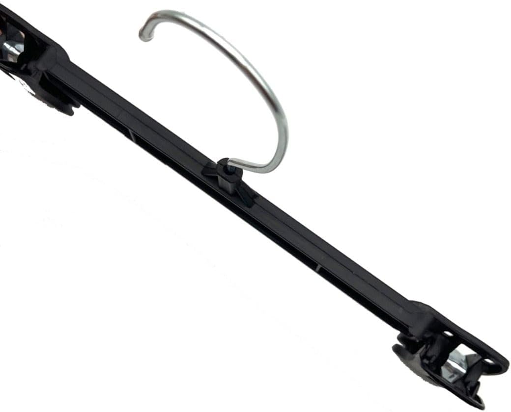 NAHANCO Plastic Skirt/Pant Hangers with Pinch Grips, Metal Swivel Hook - 10" Black (Pack of 200)