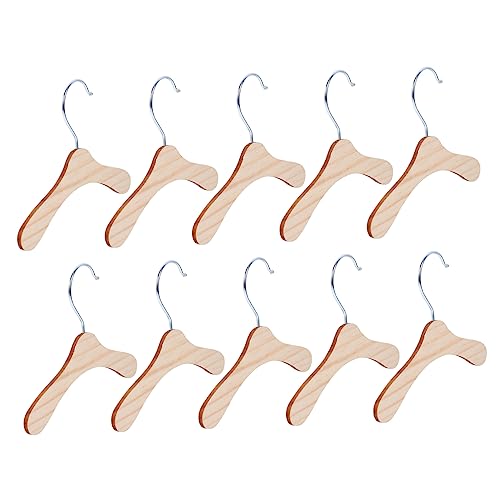 GRIRIW 10Pcs Wooden Pet Clothes Hangers Durable Dog Apparel Hanging Rack for Organizing Pet Clothing Wood Color Pet Supplies Present for Dog Owners