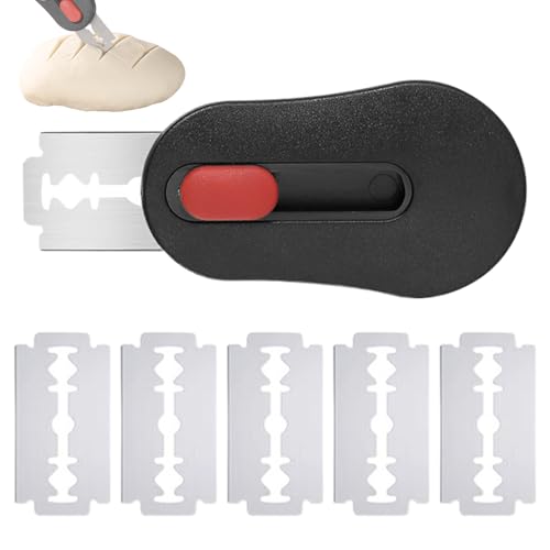 Generisch Bäckermesser - Brotmesser Mit 5 Rasierklingen - Herausziehbar Und Magnetisch Brot Einschneidemesser - Edelstahl Backen Zubehör Für Brot, Teig, BröTchen