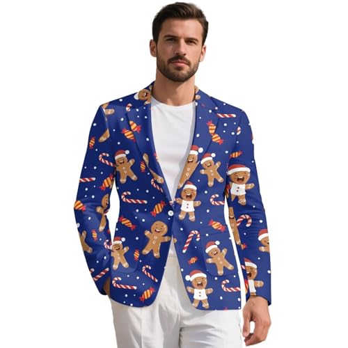 INSTANTARTS Mens Blazers One Button Lined Collar Men's Casual Blazer Jackets Long Sleeve Loose Fit Blazer Jacket Stylish