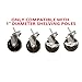 Seville Classics Heavy Duty Stem threader swivel Locking Casters Set of 4 Wheels, for Office, Kitchen, Garage, Warehouse, Steel Alloy, 3