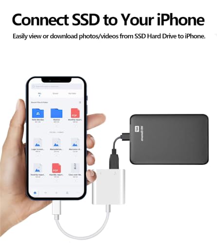 Lector de tarjetas y disco U con adaptador de cámara Lightning a USB 5