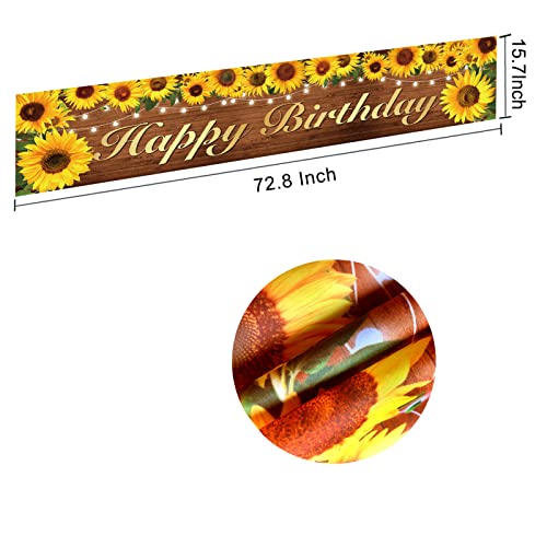 Sunflower Birthday Banner Party Decorations For Women Girls, Sunflower Theme Happy Birthday Sign Party Supplies, Sunshine Sunflower Bday Photo Background Decor For Indoor Outdoor #TOP1