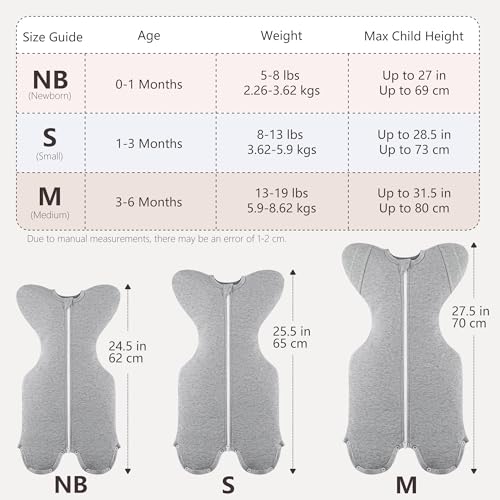 Image of Susurration 2-Pack Baby Swaddle Sleep Sacks - Swaddles for Newborns, Infant 0-3 Months, Baby Girls, Boys, Soft & Snug Newborn Sleep Sack, Nursery Swaddling Blankets(0-1M, 5-8lb)