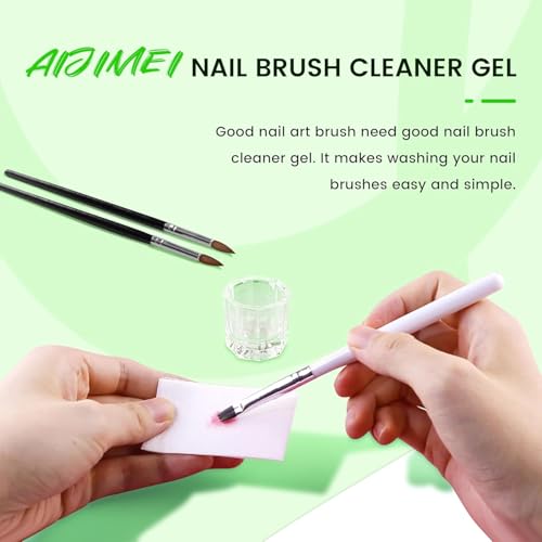 Image of Nail Brush Cleaner Gel (Nail Polish Remover Set) Fast Cleaning Nail Brush Cleaner Easy To Use For Salons And Home Use Acrylic Nail Brush Cleaner Nail Art Brushes Cleaner, Paint Nail Brush