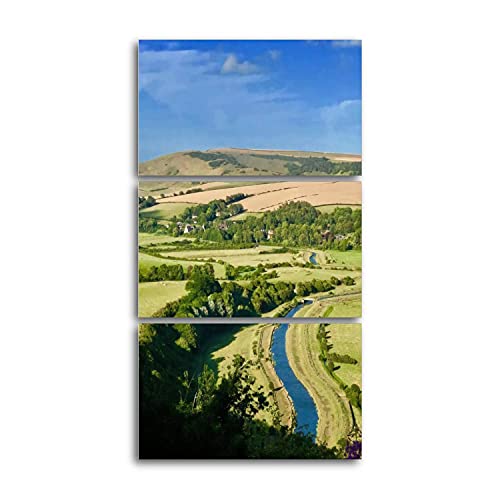 River Cuckmere Seven Sisters National Park East Sussex Canvas Prints Wall Decor 3 Pieces Vertical Contemporary Artworks for Bedroom Bathroom Office Gifts 12x20inchx3pcs River Cuckmere Seven Sisters National Park East Sussex Canvas Prints Wall Decor 3 Pieces Vertical Contemporary Artworks for Bedroom Bathroom Office Gifts 12x20inchx3pcs