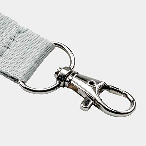 Cordon porte-clés 20 mm gris avec crochet easy going pour pass pro