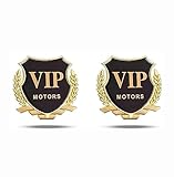 Set/2Pcs 3D VIP Emblem for Car, VIP Car Side Fender Rear Trunk Badge Emblem, VIP Sticker Decals Auto Decoration for BMW Mercedes Benz Toyota Honda Nissan Chevrolet Ford F-150 Dodge Ram Jeep - Gold