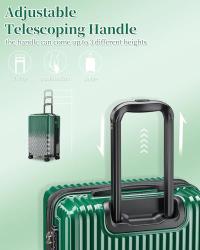 Image of Carry On Luggage 22x14x9 Airline Approve, Expandable 20 Inch Hardside Large Suitcase with Wheels TSA Lock