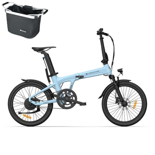 A Dece Oasis ADO E-Bike Air 20S E-Fahrrad Faltbar, klapprad Riemenantrieb,Citybike, 1 Gang, Hintermotor, 250W, 25KM/H,ebike Damen/Herren,StVZO (Blau)