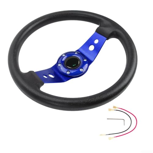 Volante da corsa, 13 pollici 320 mm, controller di gioco rotondo per auto simulatore di guida per PC per PS4 per XBOX per accessori per giochi di corse ARCADE (blu)