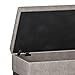 SIMPLIHOME Cosmopolitan 44 Inch Wide Transitional Rectangle Storage Ottoman Bench with Open Bottom in Distressed Grey Taupe Vegan Faux Leather, For the Living Room and Bedroom