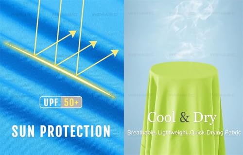 Sun Shirt UPF 50+ Men's Fishing Shirts Long Sleeve Mask UV Protection Hoodie Hiking Rash Guard Swimming Running (4,X-Small)2