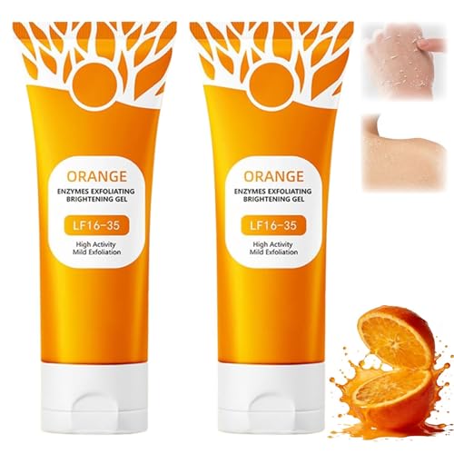 2Pcs Orange Exfoliating Gel Scrub for Face & Body Deep Pore Cleansing Exfoliant to Remove Blackheads Moisturizing & Gentle for All Skin Types