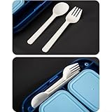 Gdfnmogo Lonchera con 4 compartimentos, recipiente a prueba de fugas con 2 ollas para salsas, material de polipropileno de grado alimenticio, garantiza que no se derrama, para la escuela y el trabajo