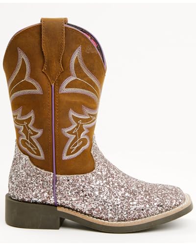 Shyanne Girls' Avery Glitter Western Boot Broad Square Toe - Srbb-8122