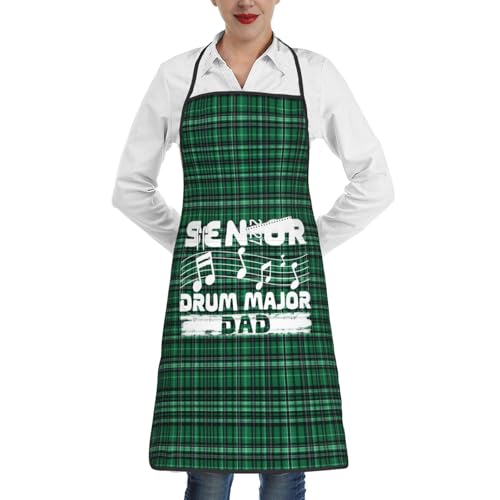 nopicsn Senior 2027 Drum Major Apron for cooking with Pockets Women Men Kitchen Chef Funny Aprons
