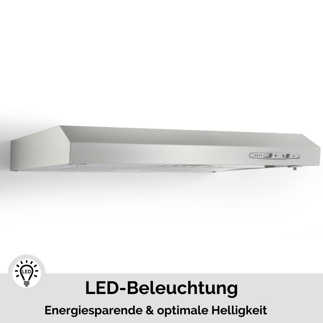 PKM UBH5000H2 Unterbauhaube Dunstabzugshaube 60cm Silber LED-Beleuchtung Abluft Umluft