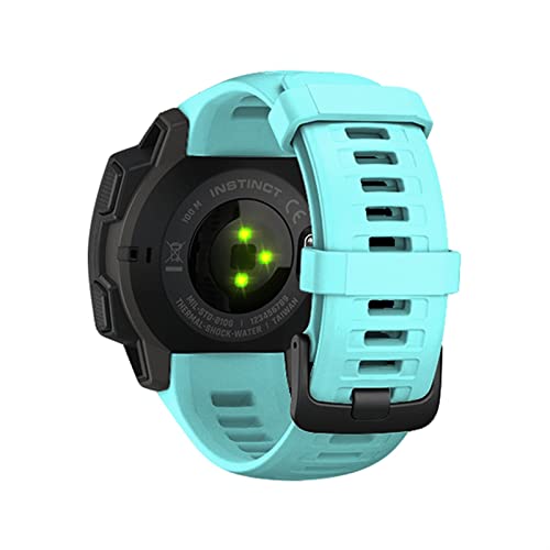 Bracelet de montre en silicone pour Garmin Instinct 22mm bleu sarcelle