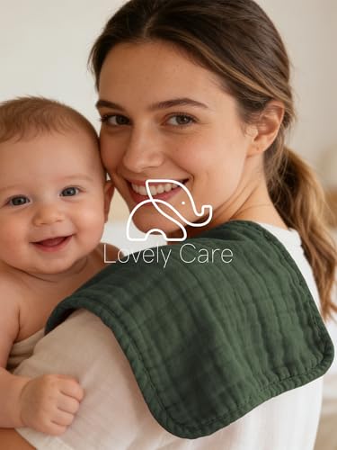 Image of Lovely Care 12 Pack Muslin Burp Cloths 100% Cotton Muslin Cloths Large 20''x10'' Extra Soft and Absorbent Baby Burping Cloth - Slate, Navy & Grey