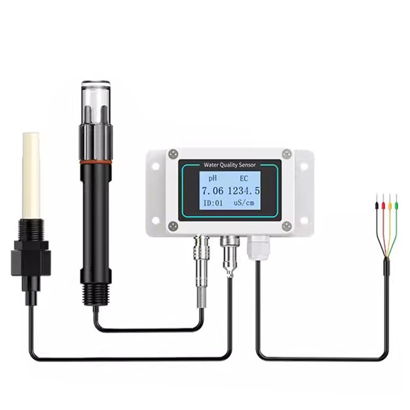 Boîtier IP65 montage RS485 Modbus capteur PH EC d'eau 2 en 1 électrode PH et électrode en plastique EC détecteur de qualité de l'eau avec affichage