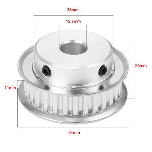 Uxcell Aluminum 30 Teeth 12.7Mm Bore 5.08Mm Timing Belt Pulley For 10Mm Belt #TOP4