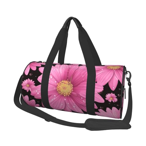 Polka Dot Flower Duffle Bag for Men Women - Carry on Overnight Bag Travel Duffel Tote Bags Yoga Gym Bags Waterproof Weekender Bag Large Luggage Bag with Adjustable Strap