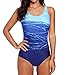 Produktbild DURINM Badeanzug Damen Push up Bademode Damen Badeanzug Farbverlauf Kreuz Rückseite Einteiler Swimsuit