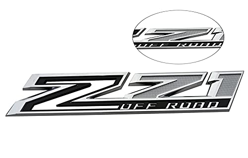 Image of 2pack New Big Z71 Off Road Emblems Side Decals 3D Badges Compatible with fits 2019-2025 Silverado Offroad Parts 84632695 (Chrome Black)