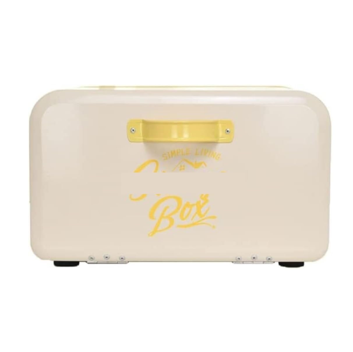 GOOPEEG Bread Bin, Pastries Metal Bread Bin Box For Counter Storage Container Farmhouse Food For Decor Storage Bin for Fresh Loaves(Yellow)
