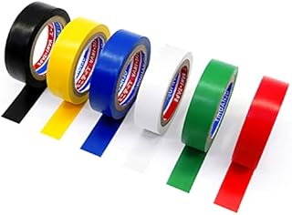 6 Pack Multi Coloured Electrical Tape, ALBOYI Waterproof Insulation Tape PVC Electrical Insulating Tape 17mm x 9m, Adhesive Electric Tape for Repairing Broken Wires, Masking and DIY Projects
