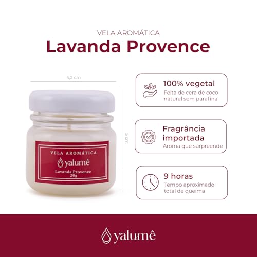 Mini Vela Aromática Lavanda Provence 9 Horas (20g) - Yalumê - Vela perfumada 100% vegetal com cera d