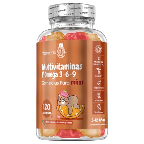 Gominolas Multivitaminas y Omega 3 6 9 Para Niños, 16 Vitaminas y Minerales