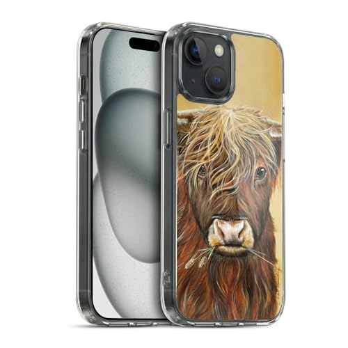 Carcasa iPhone 15 silicona Highland Cow funda gel transparente decorada 1