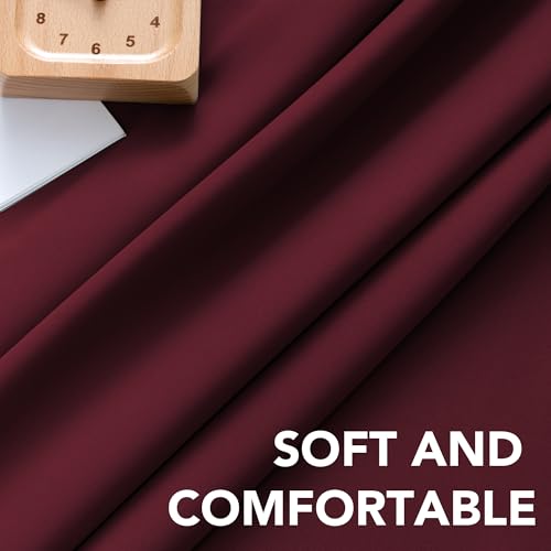 Image of H.VERSAILTEX Christmas Blackout Curtains Thermal Insulated Window Treatment Panels Blackout Drapes for Living Room Back Tab /Rod Pocket Bedroom Draperies, 52 x 54 Inch, Burgundy Red, 2 Panels