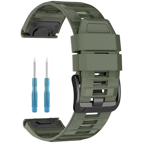 #Commissioniguadagnate<br>Cinturino Compatibile con Garmin Fenix 7/6/5/8/8 Pro 47mm/Fenix 7 Pro/6 Pro/5 Plus 22mm in Silicone per Forerunner 965/935/945/955/745 Instinct 2/3 per Epix Pro (Gen 2) 47mm (Verde Militare)