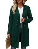 CiCiBird Women Fall Long Cardigan Sweater Trendy Knit Jacket Coat Dressy Blazer Coatigan Green M