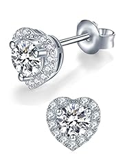 Heart Shaped with 18K White Gold Plated