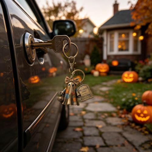 4 Inch Cute Patchwork Ghost Figure Keychain for Halloween Party Decors - image 5