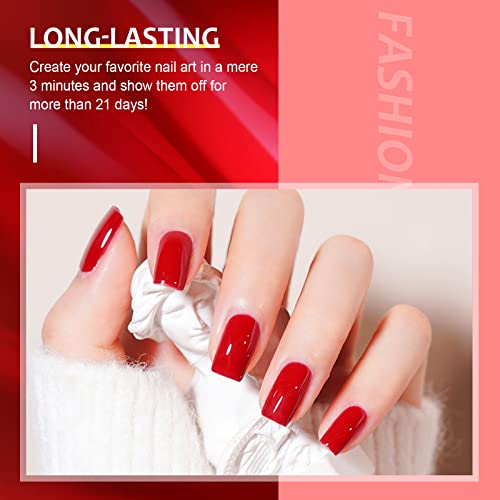 6+2 Esmalte Semipermanente, MAQUITA UV LED Pintauñas Semipermanentes Kit de Uñas en Gel Soak Off 8ml, con Base, Capa Superior Brillante ， Regalo para Mamá y Novia, Regalo de San Valentín.