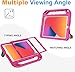 BMOUO Kids Case for iPad 9th/8th/7th Generation - iPad 10.2 2021/2020/2019 Case with Built-in Screen Protector, Durable Shockproof Handle Stand iPad 9th 8th 7th Generation Case for Kids, Rose