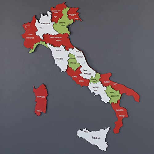 Décor mural en bois Italie 3D drapeau 90x77 cm Colorfull Worlds