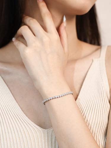 Moissanite Tennis Bracelet 1.44-1.71Carat Moissanite Bracelets for Women Men 925 Sterling Silver 3mm D Color VVS1 Round Cut Lab Created Diamond Tennis Bracelet with GRA Certificate2