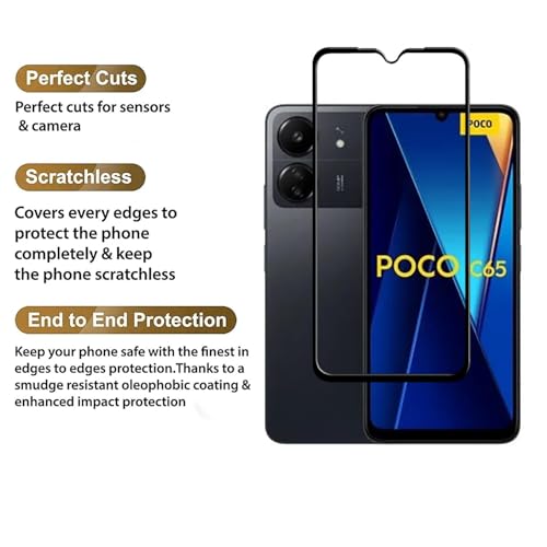 Image of Screen Protector Tempered Glass For Poco C65 / Redmi 13C 4G Cellphone With Easy Installation Kit